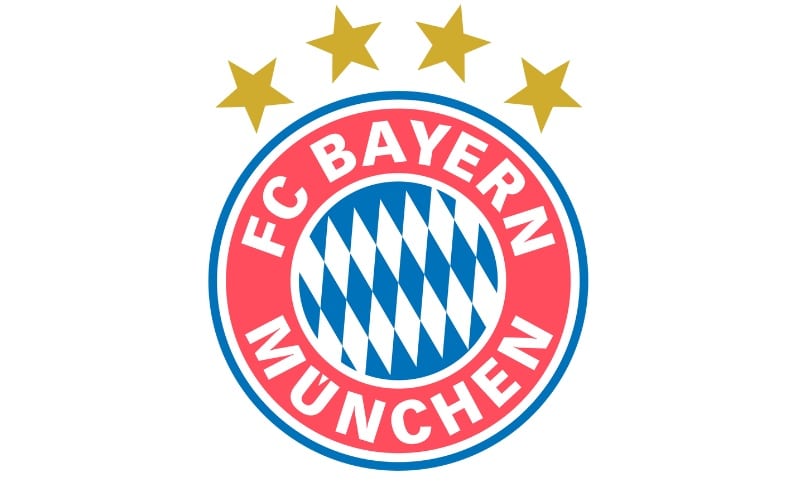 Logo Bayern Munich là sự kết hợp hài hòa các đường sọc được đan chéo